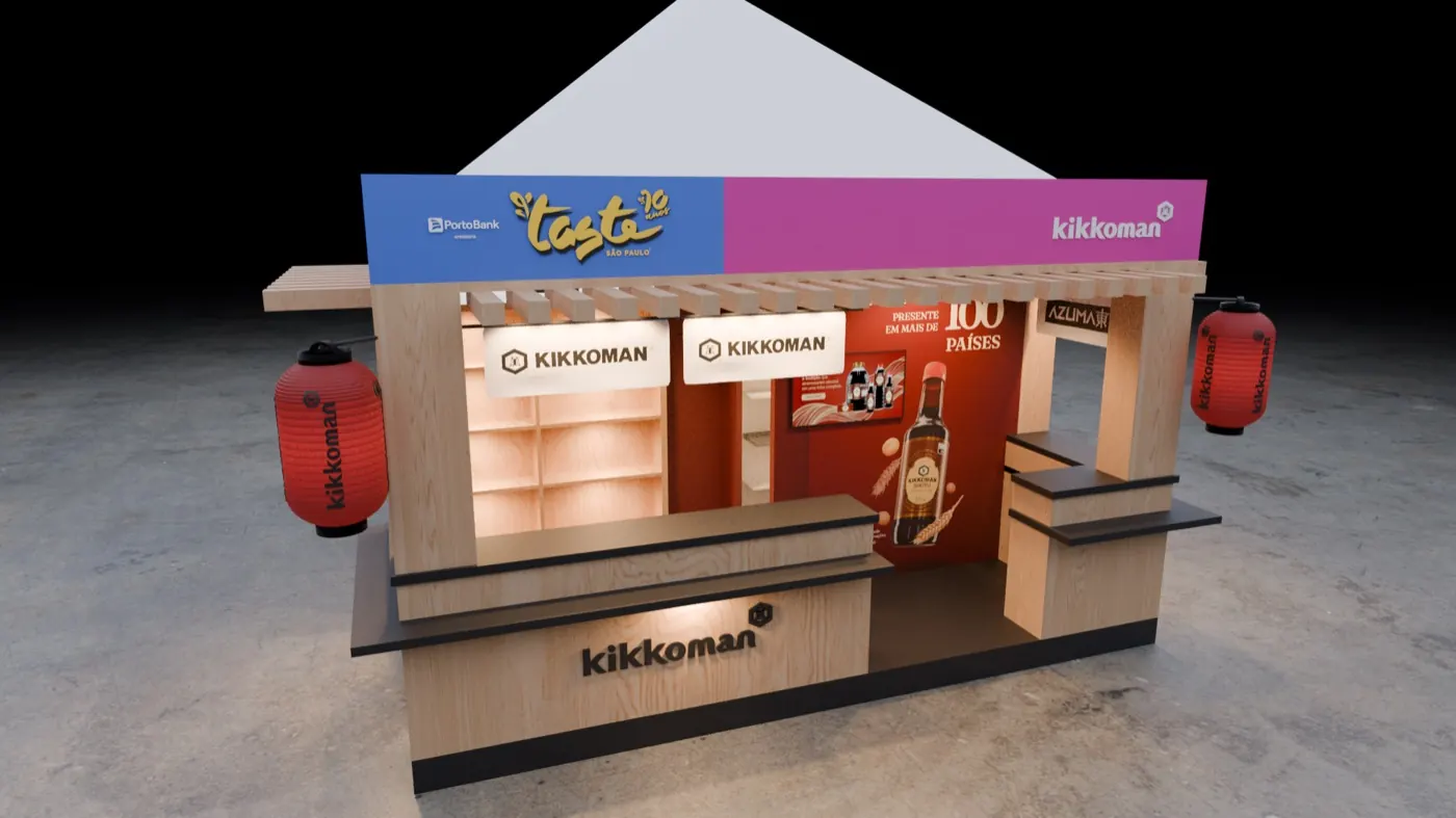 Render do projeto conceitual Kikkoman para Taste São Paulo Festival 2026, vista 4